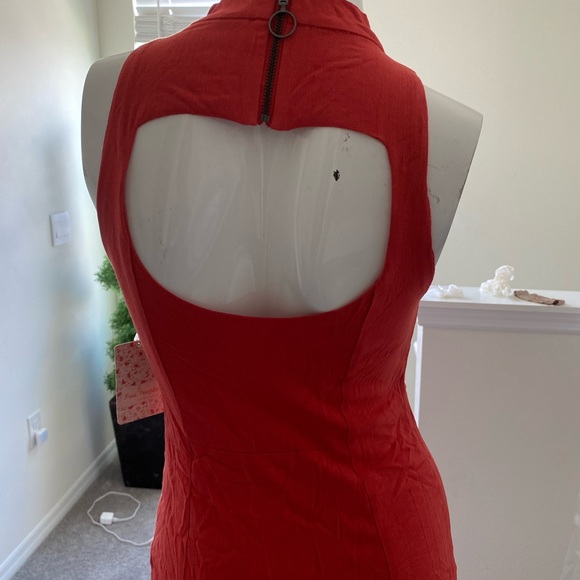 FREE PEOPLE RED MINI DRESS SIZE XS MSRP $98.00 NWT - Picture 6 of 9
